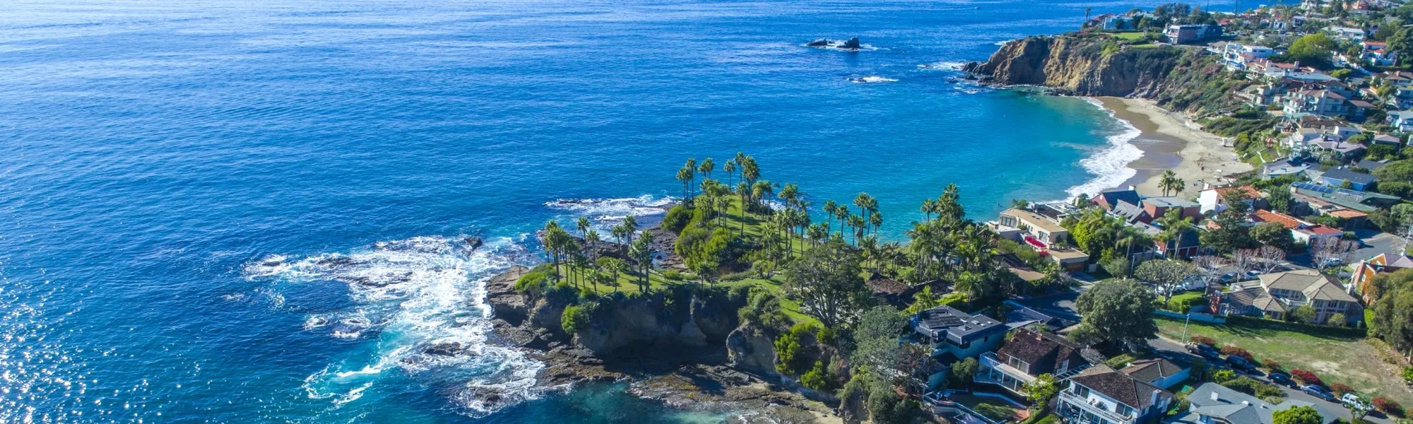Aerial view of a Laguna Beach cove
